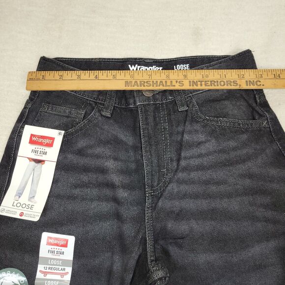 Wrangler Jeans Sz 12 Reg Boys Loose Black Denim Pants Kids Skater Lot of 2 Kid - Picture 2 of 16